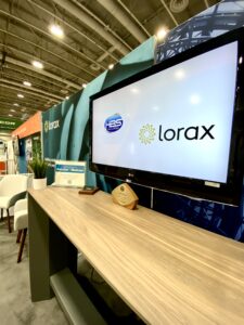 Lorax Booth at Greenbuild 2023 in Washington, DC. Showcasing our firms partners HBS Solutions and Steelcase